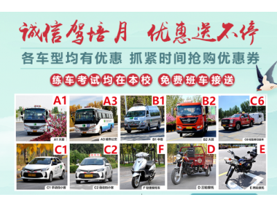 大車、小車、摩托車駕照優(yōu)惠券